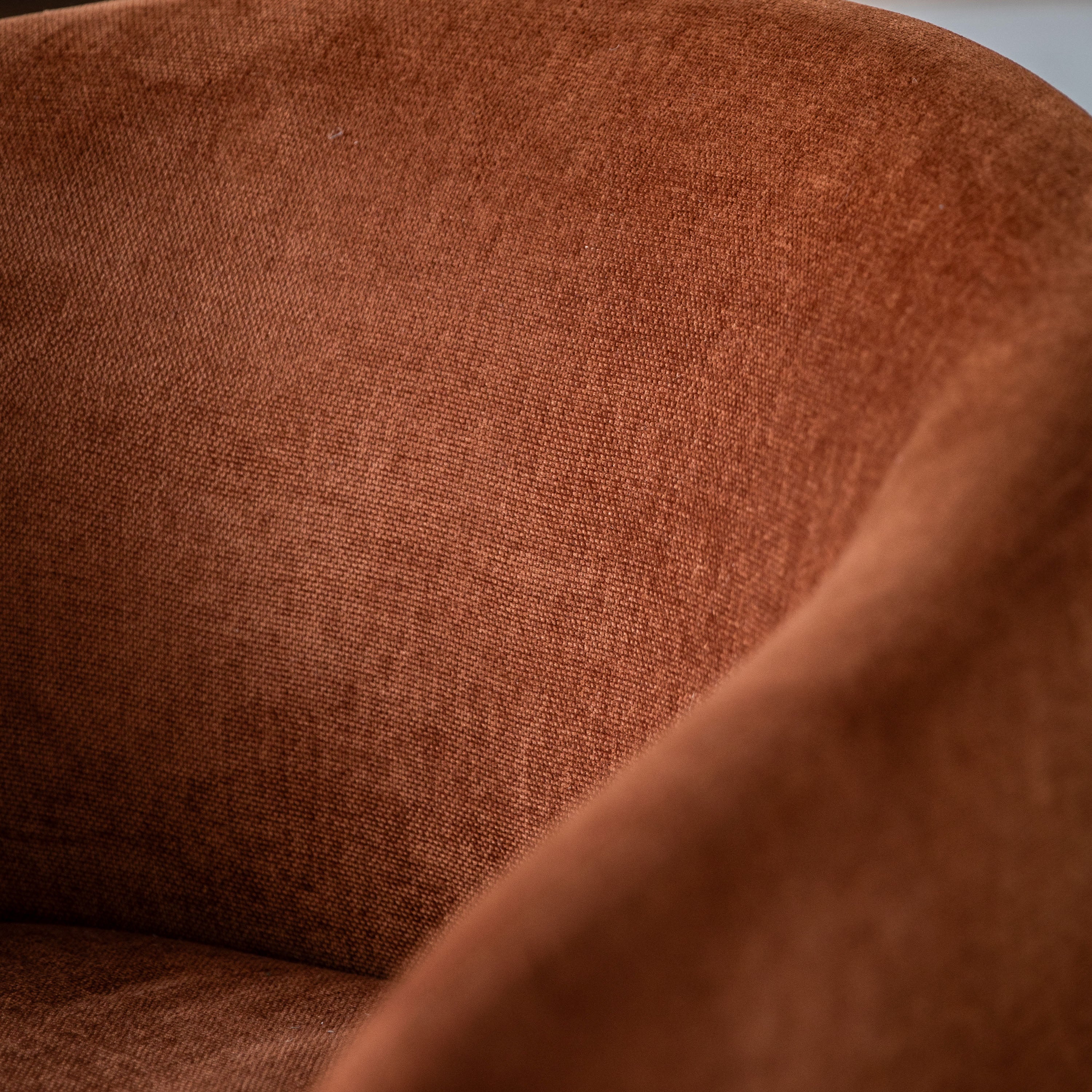 Capponi Rust Orange Chenille Tub Bucket Dining Chair